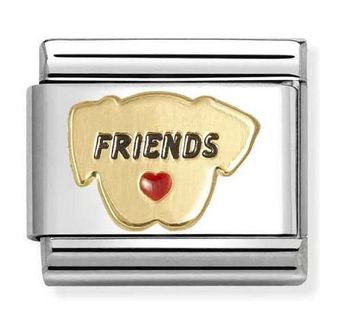 Nomination Link 18K Gold 'Przyjaciel Pies' 03028569 – oryginalny link do bransoletek Composable z najwyższej jakości stali szlachetnej i 18K złota z emalią. Stwórz spersonalizowaną bransoletkę 1.jpg